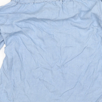 Womens UK Size S Preworn Blue Basic Blouse