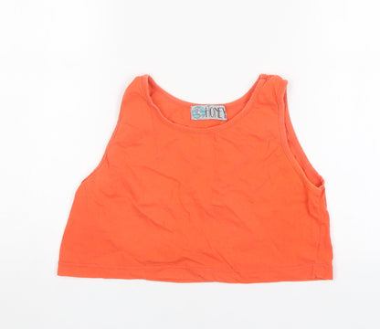 Womens UK Size S HONEY Orange Cropped Tank