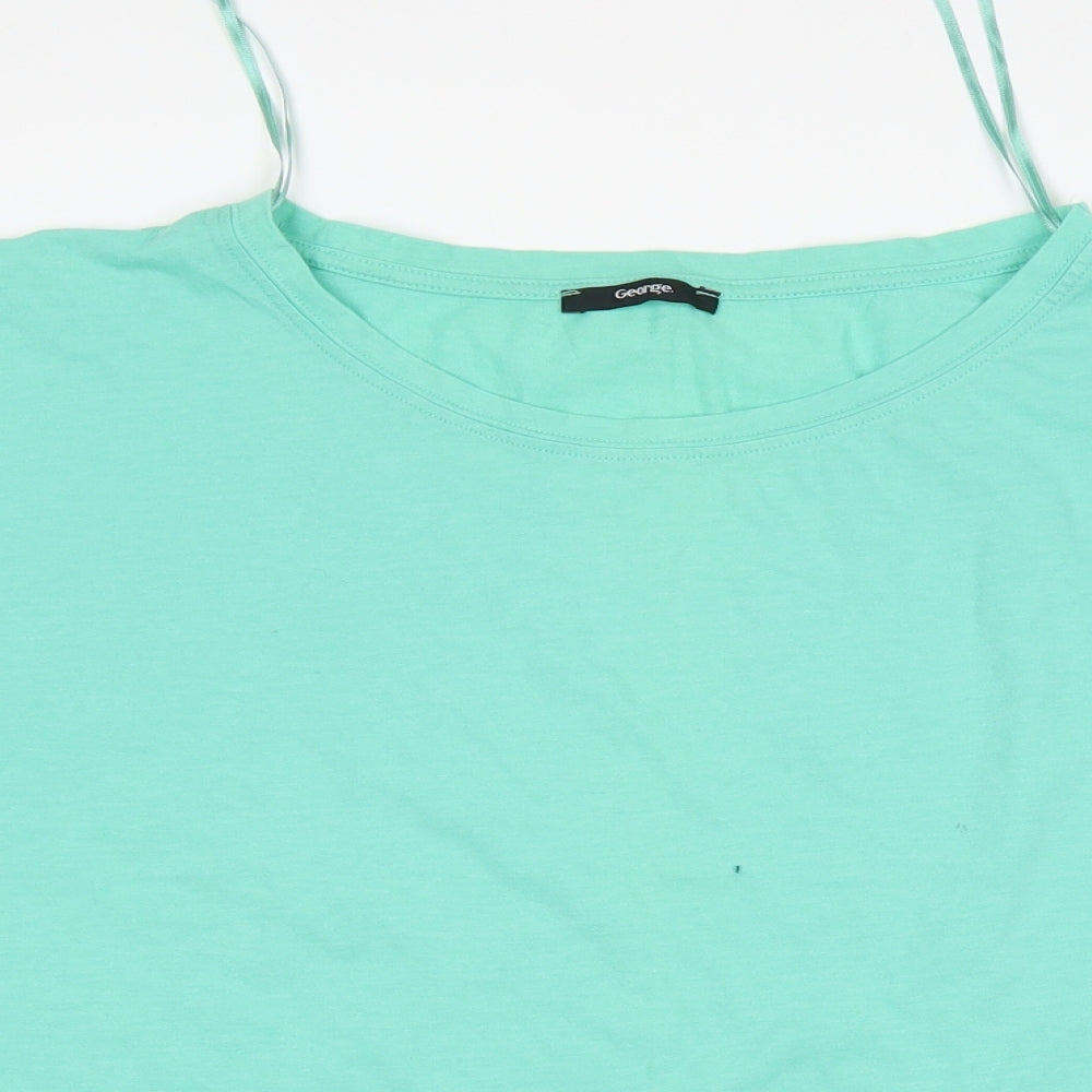 George Womens Green  Cotton Basic T-Shirt Size 24 Round Neck