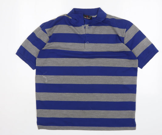 Pure Basix Mens Multicoloured Striped Cotton  Polo Size XL Collared