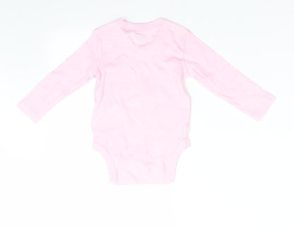 Neutral Girls Pink Animal Print Cotton Romper One-Piece Size 3-6 Months  Snap - Polar Bear Free Hugs Pale pink