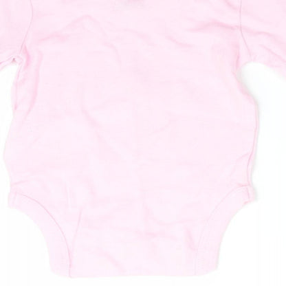 Neutral Girls Pink Animal Print Cotton Romper One-Piece Size 3-6 Months  Snap - Polar Bear Free Hugs Pale pink