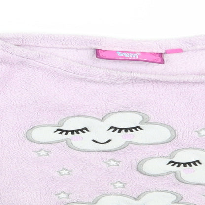 Selena Girl Girls Purple Solid Polyester Top Pyjama Top Size 9-10 Years  Pullover - Lilac Clouds & Stars