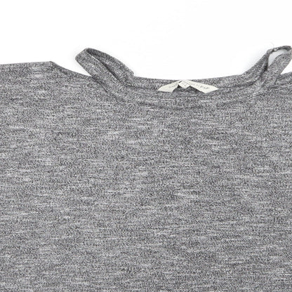 Casual Collection by F&F Womens Black Round Neck  Viscose Pullover Jumper Size 12   - Choker style neck Black white mix
