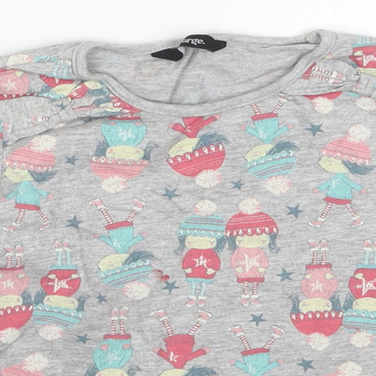 George Girls Grey  Cotton Basic T-Shirt Size 4-5 Years Round Neck Pullover - Girl Winter Fashion Friends