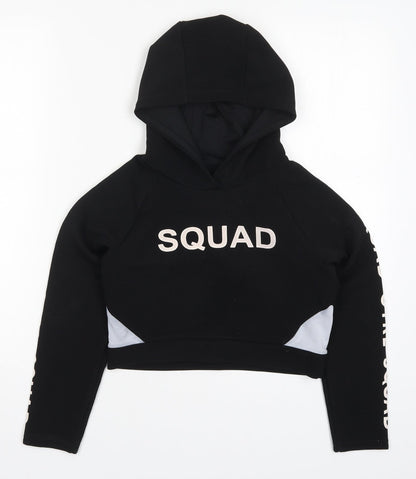 Young Dimension Girls Black  Polyester Pullover Hoodie Size 9-10 Years  Pullover - Girl Squad