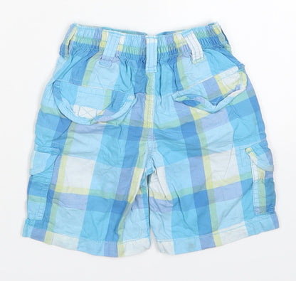 Early Days Boys Blue Check Cotton Cropped Trousers Size 12-18 Months  Button