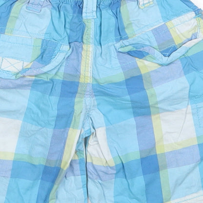 Early Days Boys Blue Check Cotton Cropped Trousers Size 12-18 Months  Button