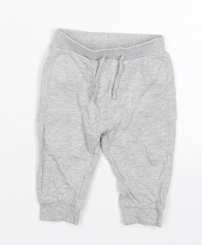 TU Boys Grey  Cotton Sweatpants Trousers Size 6-9 Months  Drawstring