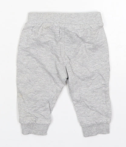 TU Boys Grey  Cotton Sweatpants Trousers Size 6-9 Months  Drawstring