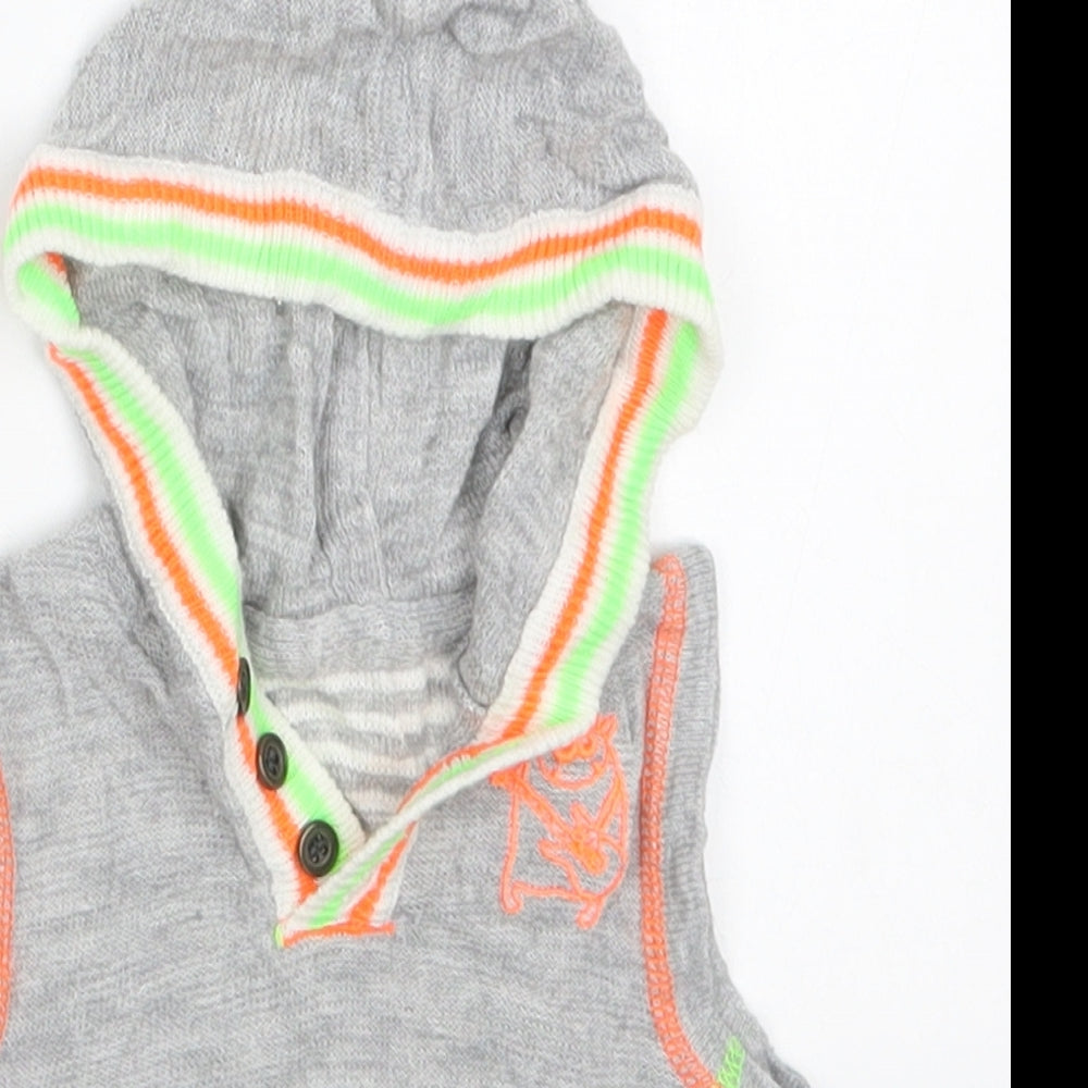 Close-up detail of George boys’ multicoloured striped acrylic jumper, size 0-3, months pullover