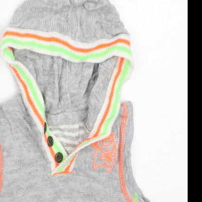 Close-up detail of George boys’ multicoloured striped acrylic jumper, size 0-3, months pullover