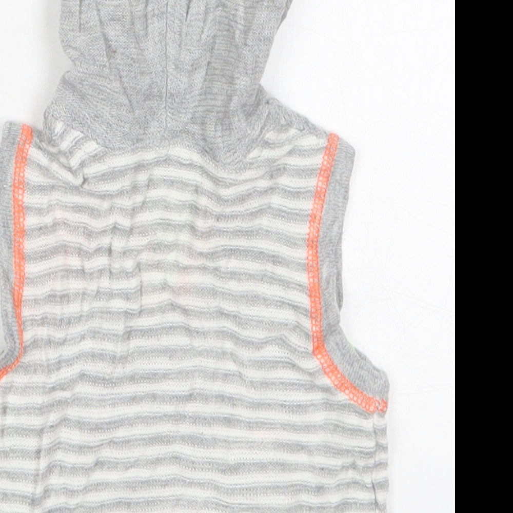 Brand and care label for George boys’ multicoloured striped acrylic jumper, size 0-3, months pullover