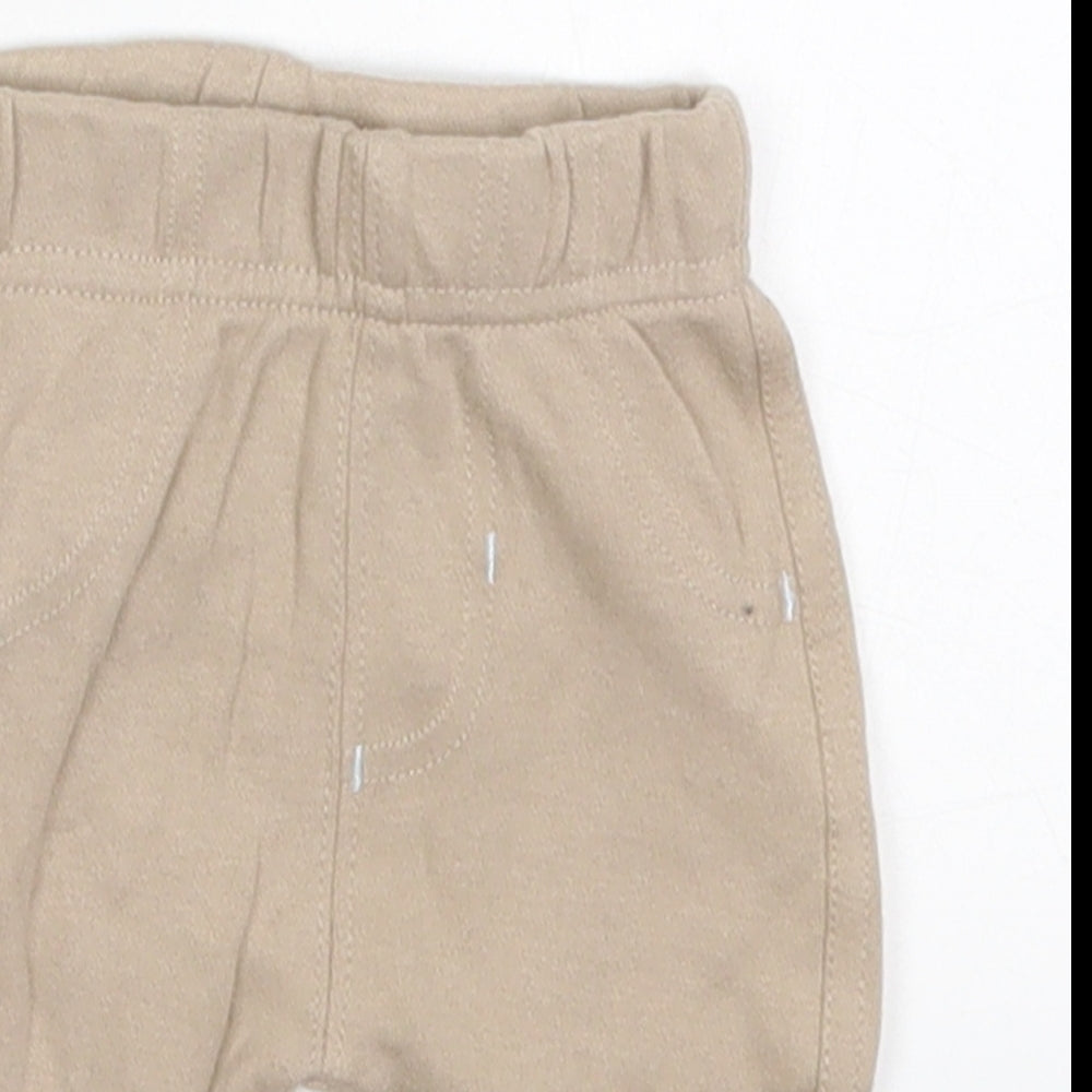 George Baby Beige Striped Cotton Sweatpants Trousers Size Newborn   - Elephant