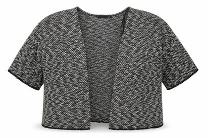 Front view of New Look women’s grey v-neck polyester cardigan jumper, size UK 18