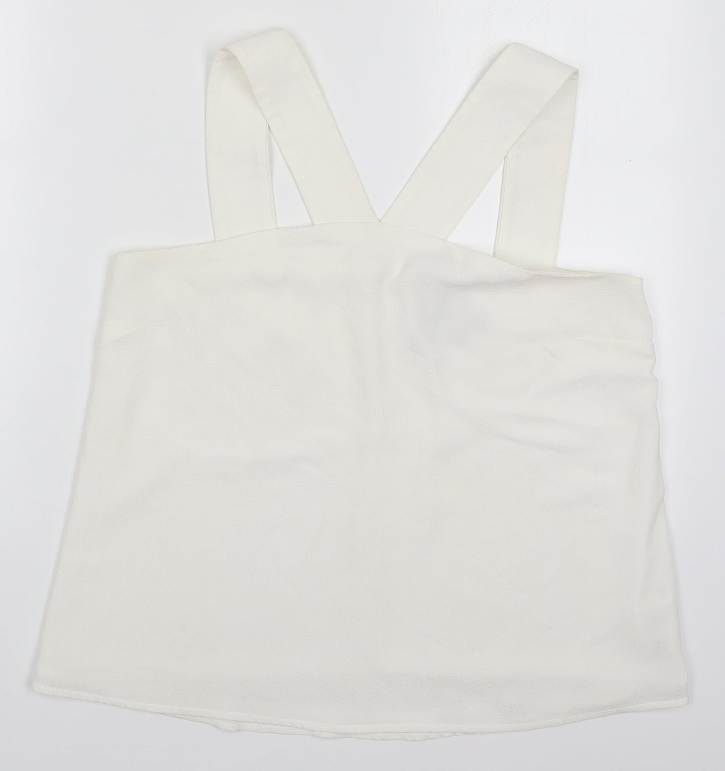 ASOS Womens White  Polyester Basic Tank Size 12 V-Neck