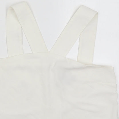 ASOS Womens White  Polyester Basic Tank Size 12 V-Neck