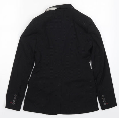 NEXT Womens Black Polka Dot Polyester Jacket Suit Jacket Size 6