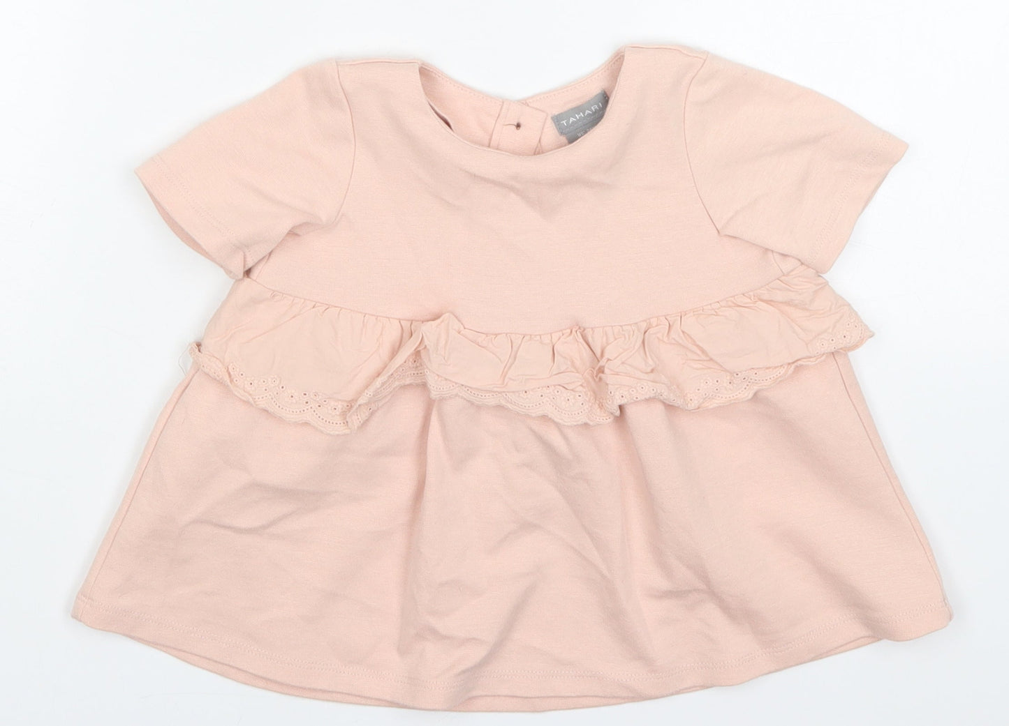 Tahari Girls Pink  Cotton A-Line  Size 2 Years  Round Neck Button