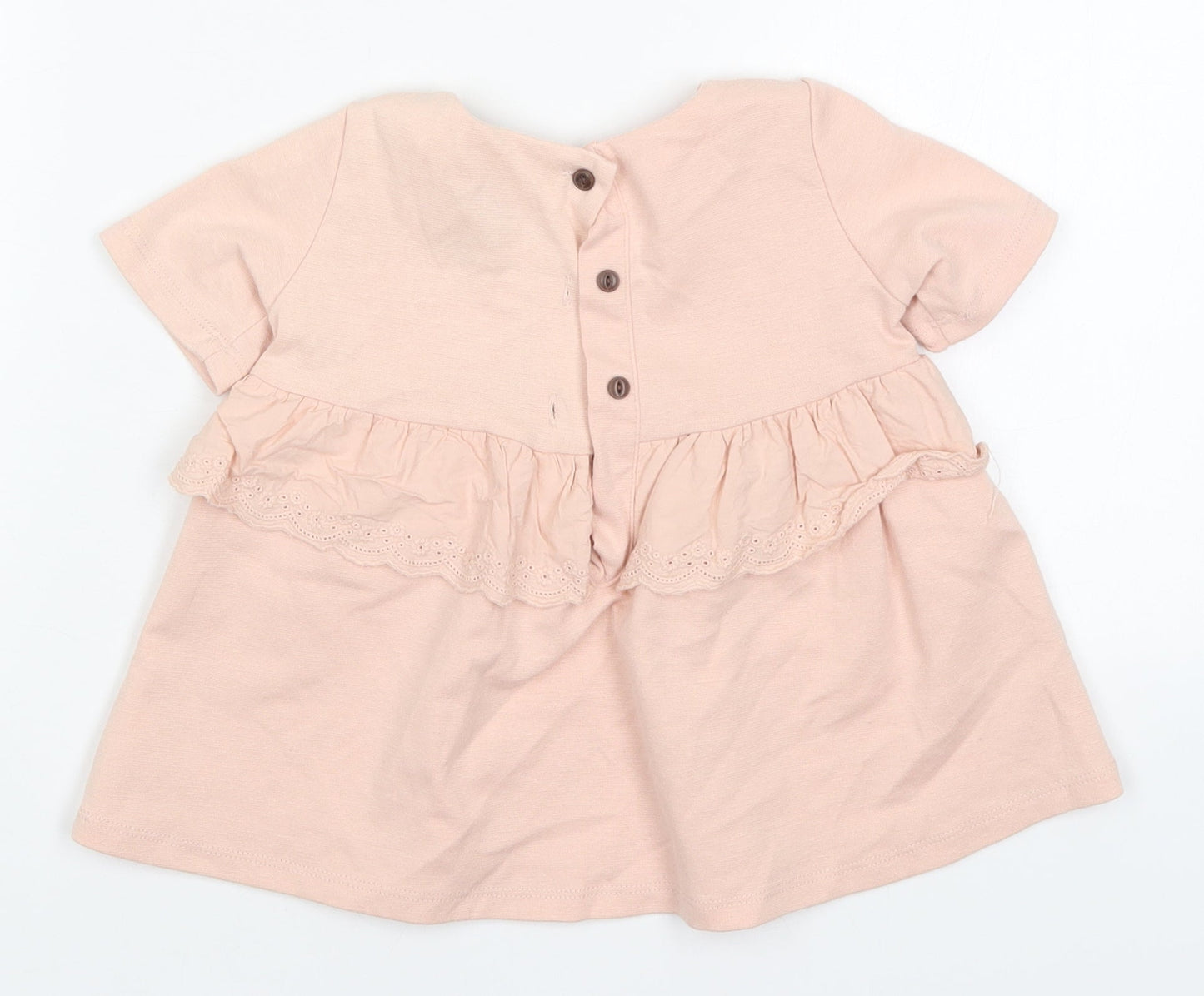 Tahari Girls Pink  Cotton A-Line  Size 2 Years  Round Neck Button