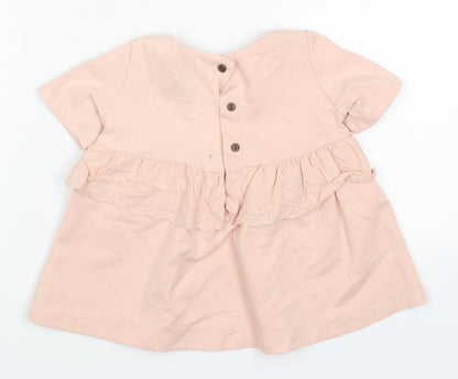 Tahari Girls Pink  Cotton A-Line  Size 2 Years  Round Neck Button