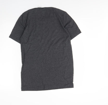 Womens UK Size S Canvas Grey Basic T-Shirt