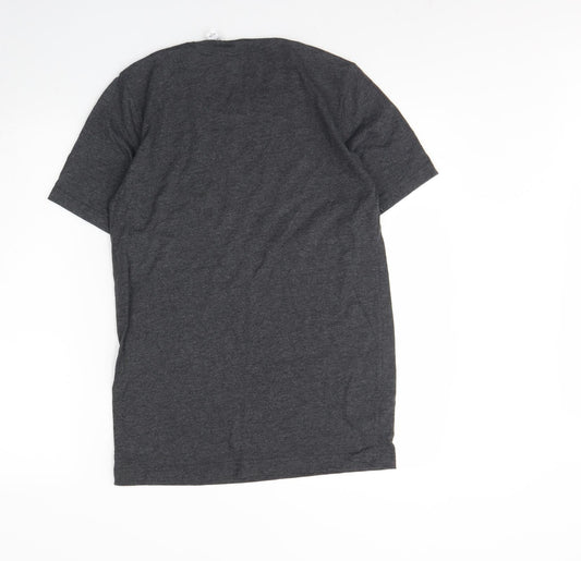 Womens UK Size S Canvas Grey Basic T-Shirt