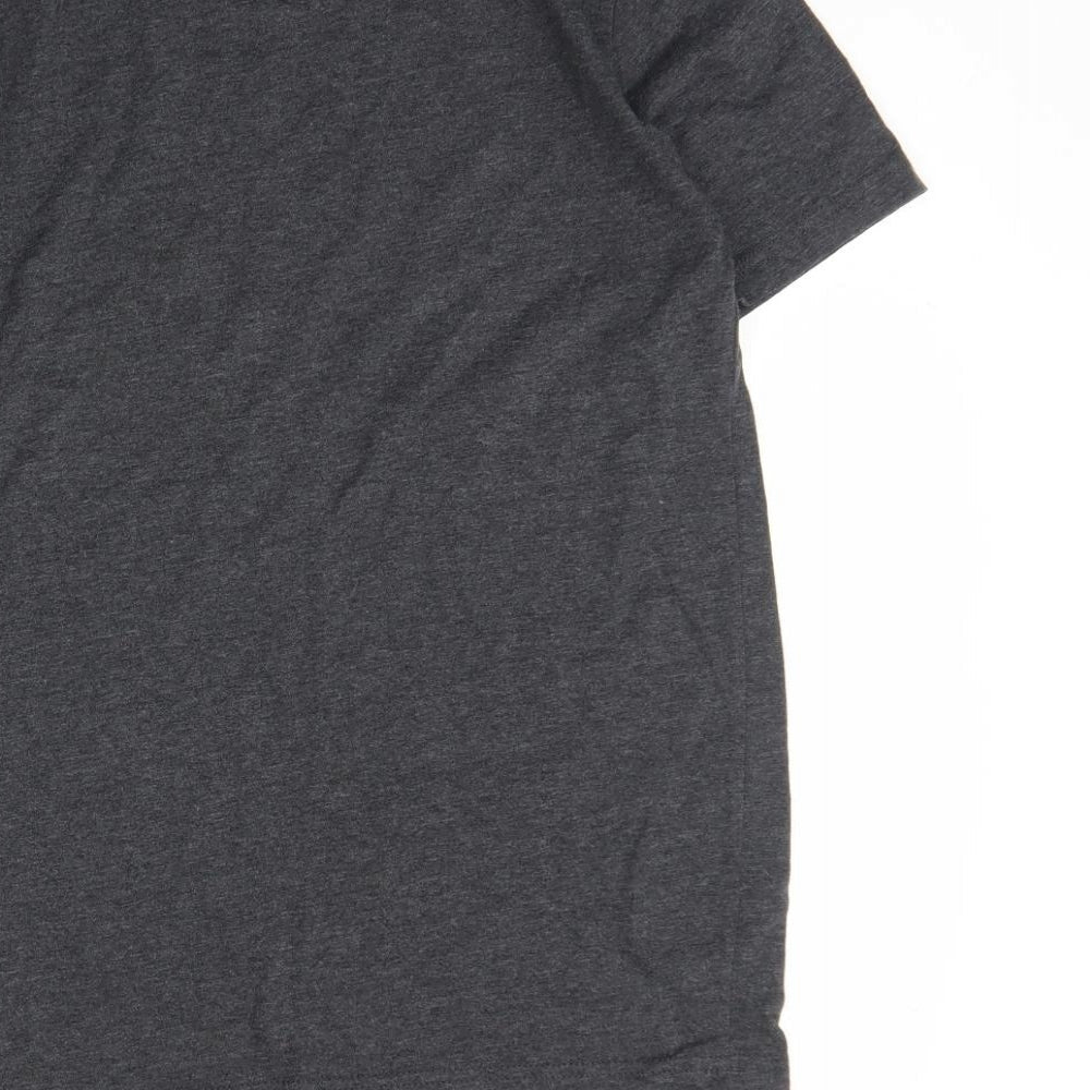 Womens UK Size S Canvas Grey Basic T-Shirt