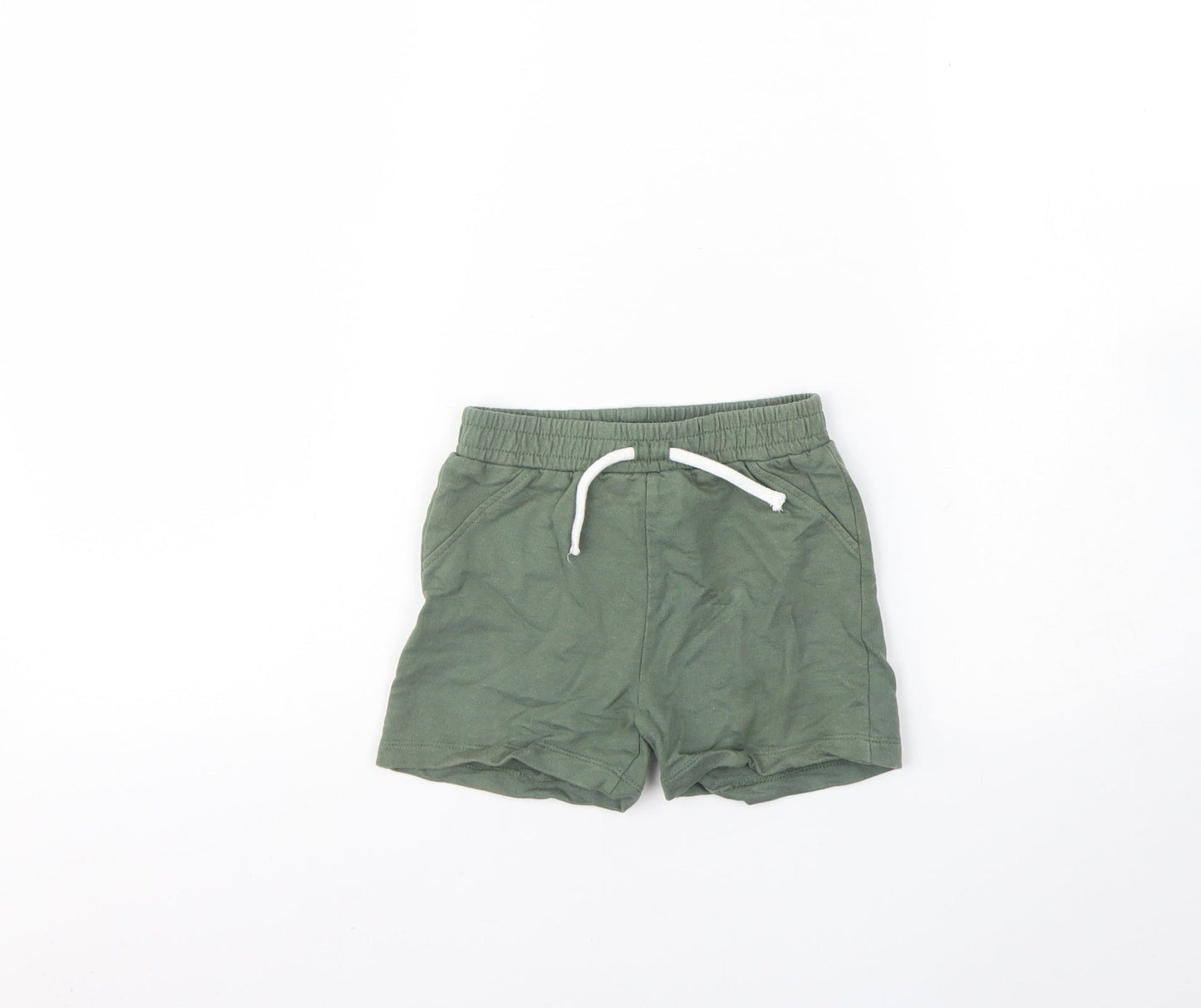 Primark Baby Green  Cotton Cropped Trousers Size 12 Months  Drawstring