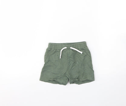 Primark Baby Green  Cotton Cropped Trousers Size 12 Months  Drawstring
