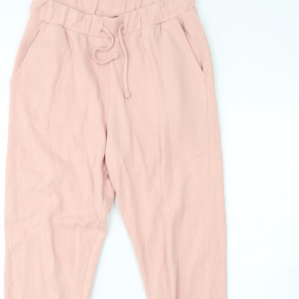 Womens UK Size M Miss Selfridge Regular Fit Jogger Pink Trousers