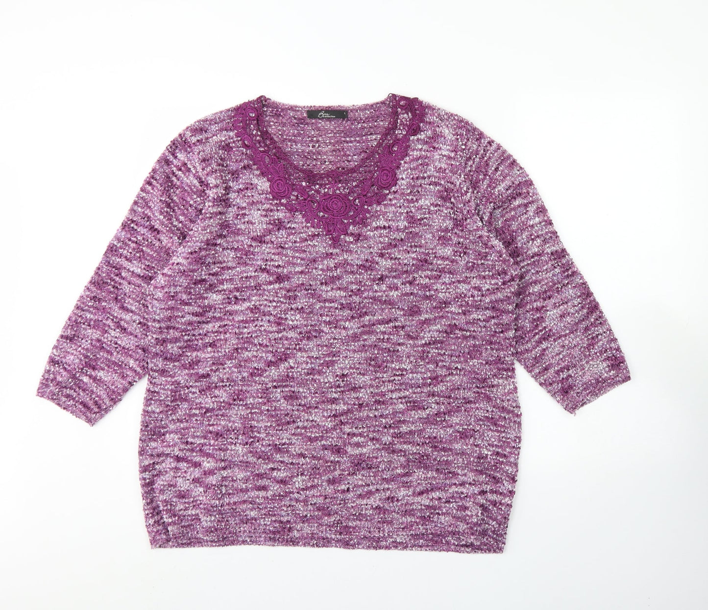 Womens UK Size L BM Purple Pullover Jumper