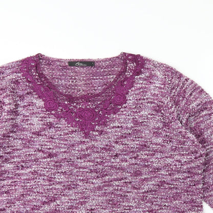 Womens UK Size L BM Purple Pullover Jumper