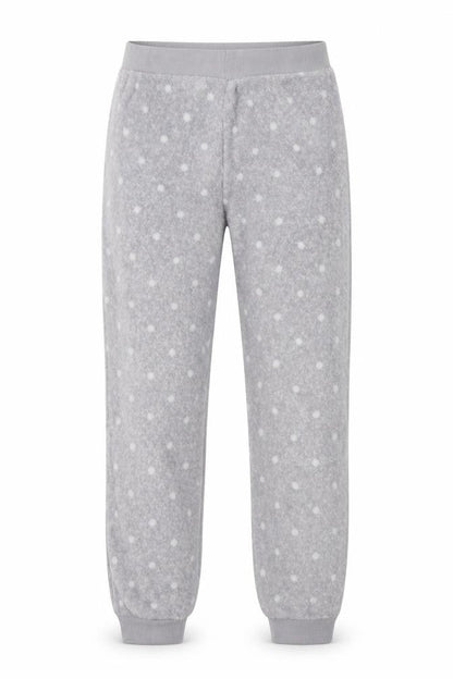 Front view of F&F girls’ grey polka dot polyester cami pyjama pants, size 8, years