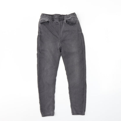 Matalan Girls Grey  Cotton Skinny Jeans Size 9 Years  Regular