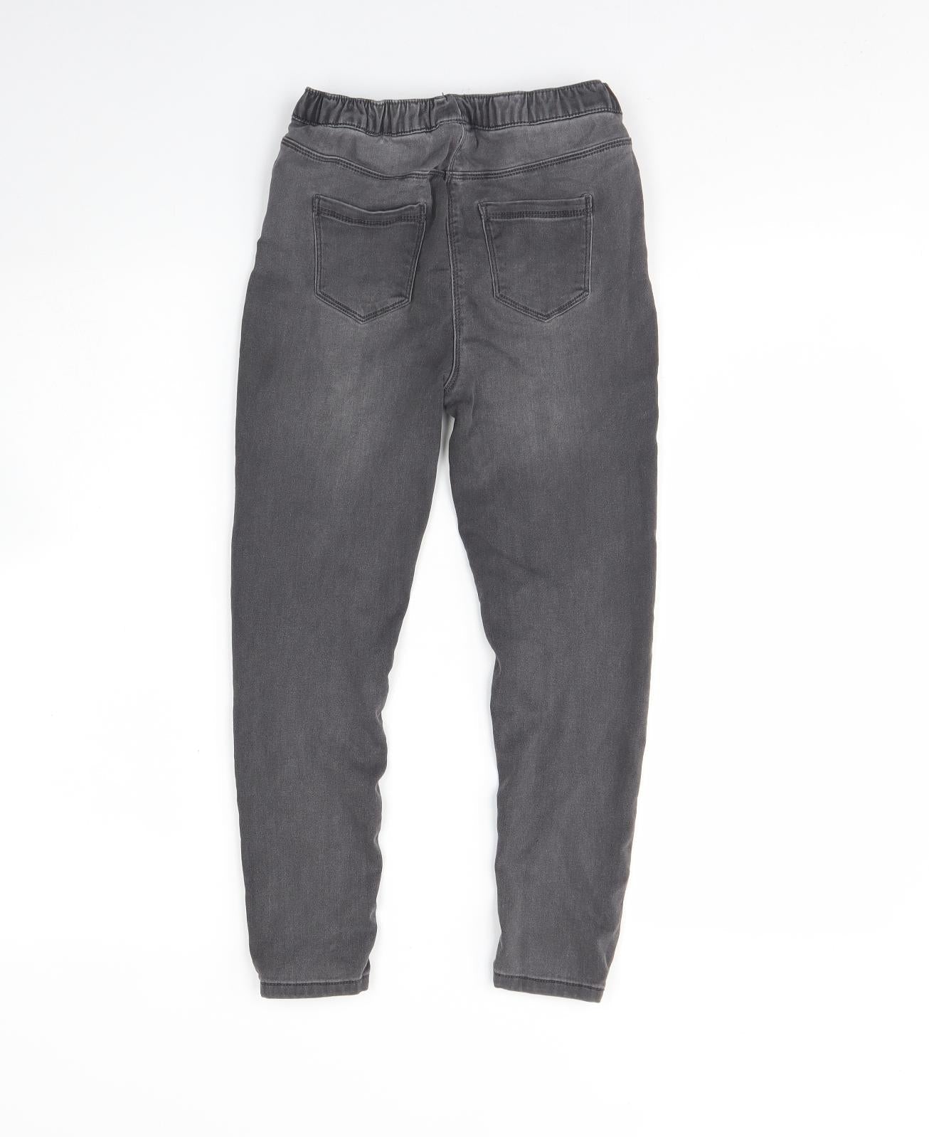 Matalan Girls Grey  Cotton Skinny Jeans Size 9 Years  Regular