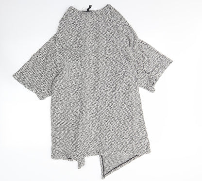 H&M Womens White V-Neck Herringbone Cotton Cardigan Jumper Size M