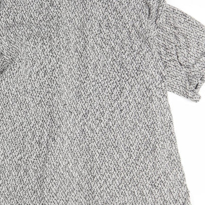 H&M Womens White V-Neck Herringbone Cotton Cardigan Jumper Size M