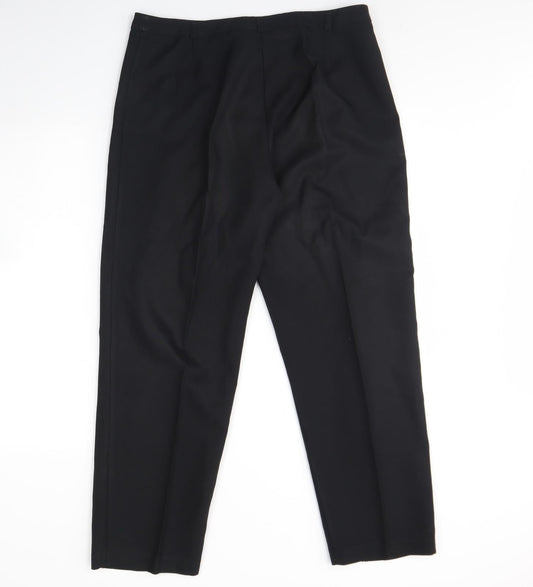Yessica Womens Black  Polyester Trousers  Size 16 L30 in Regular Hook & Eye