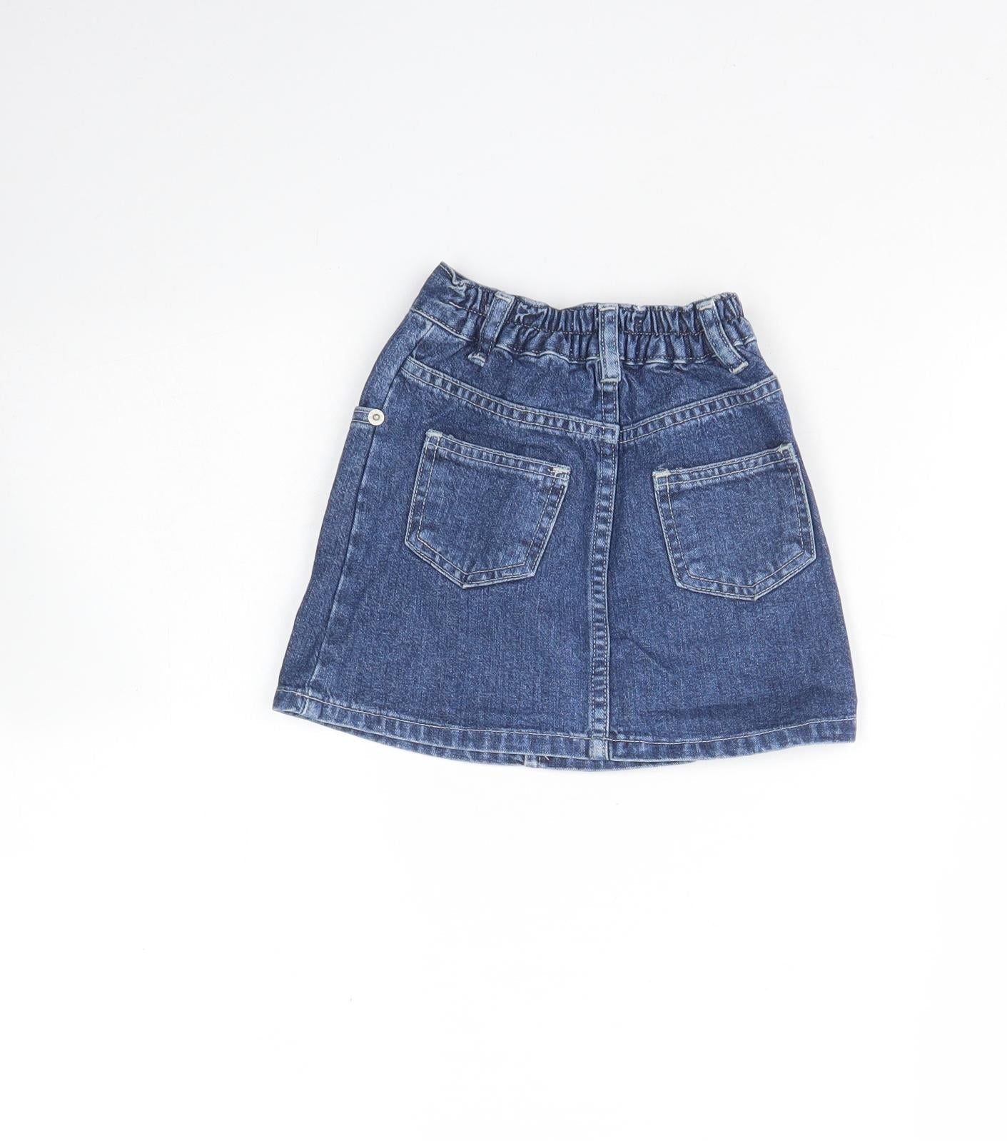 Xceed Girls Blue  Cotton Mini Skirt Size 3 Years  Regular Button