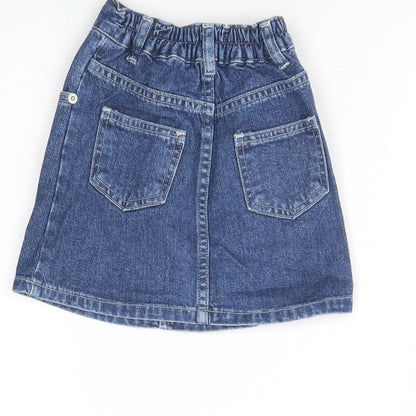 Xceed Girls Blue  Cotton Mini Skirt Size 3 Years  Regular Button
