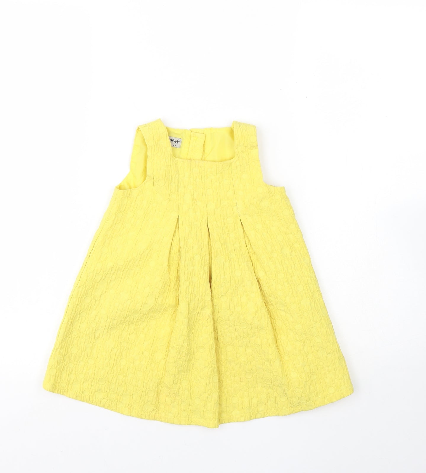 NEXT Girls Yellow  Cotton Shift  Size 12 Months  Round Neck