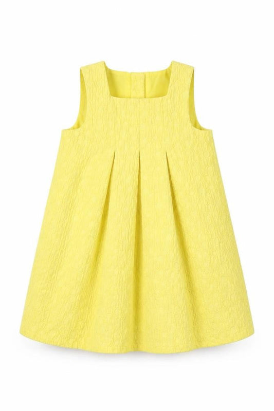 NEXT Girls Yellow  Cotton Shift  Size 12 Months  Round Neck
