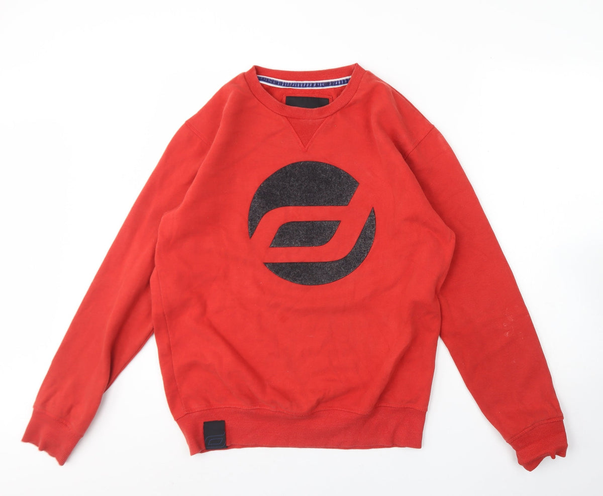 Additional front view of Diverse men’s red round neck cotton jumper, size M
