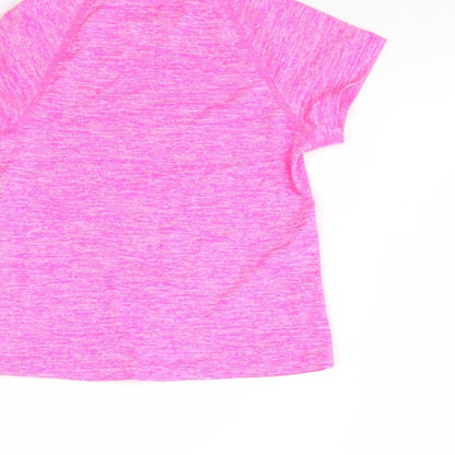 Soul luxe Girls Pink  Polyester Basic T-Shirt Size 4 Years Round Neck