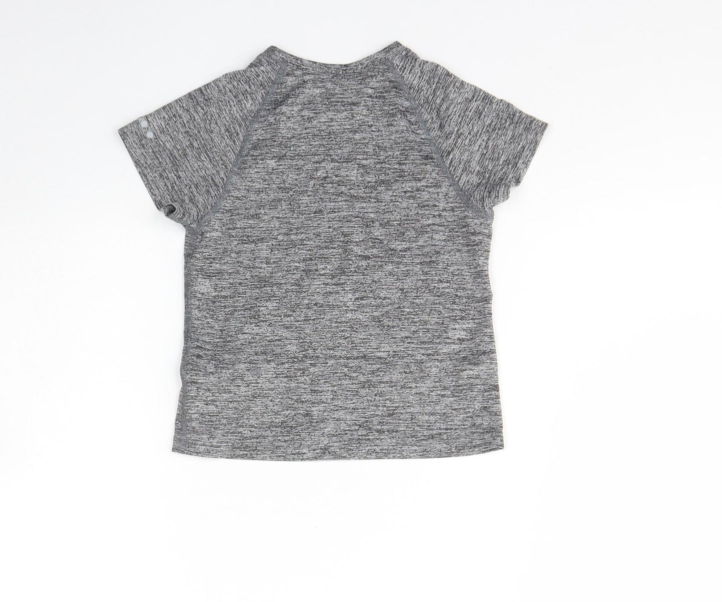 Matalan Girls Grey  Polyester Basic T-Shirt Size 4 Years Round Neck