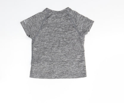 Matalan Girls Grey  Polyester Basic T-Shirt Size 4 Years Round Neck
