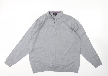 Womens UK Size 2XL NEXT Grey Henley Jumper
