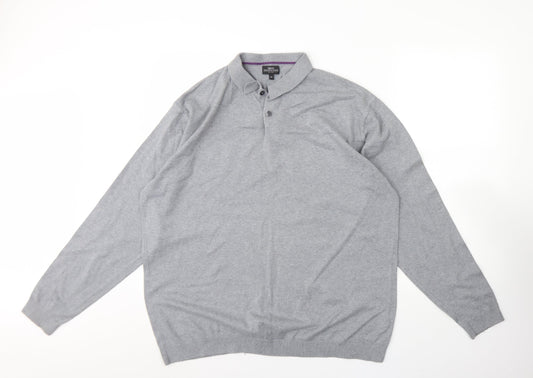 Womens UK Size 2XL NEXT Grey Henley Jumper