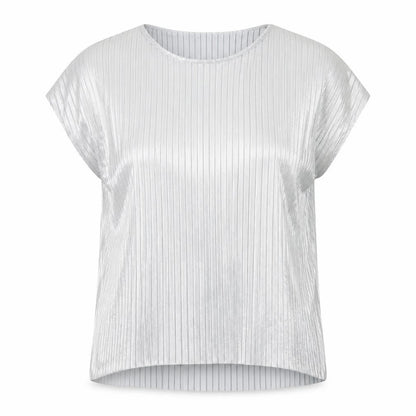 Apricot Womens Silver  Polyester Basic Blouse Size 10 Round Neck